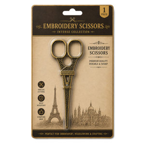 Tijeras de Bordado Premium Vintage con Diseño de la Torre Eiffel, Acero Inoxidable Color Oro Rosa, Punta Afilada para Costura y Corte de Hilo - Product Image 1