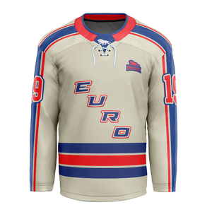 Maillot de hockey sur glace en gros pour hommes, maillot de hockey sublimé en twill avec épaules en maille dimple - Product Image 6