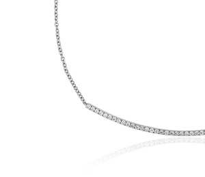 Collier en or 10 carats avec barre incurvée et diamant de laboratoire, bijoux haut de gamme, vente en gros OEM, fabricant international de bijoux - Product Image 3