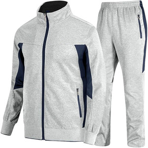 Men’s Premium Sports Tracksuit Casual Cotton Blend Zipper Tracksuit <b>Zip</b>-<b>Up</b> <b>Jacket</b> Elastic Waist Pants Breathable Jogging Set - Product Image 5
