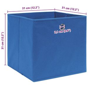 Juego de 4 Cajas de Almacenamiento Decorativas de Tela No Tejida 100% Poliéster Azul - Product Image 5
