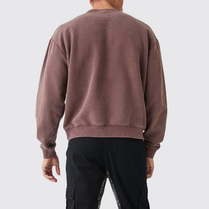 Sudadera de punto para hombre, corte regular, color liso, lavado ácido, estilo casual, ecológica, transpirable, de secado rápido, de algodón, estilo urbano - Product Image 5