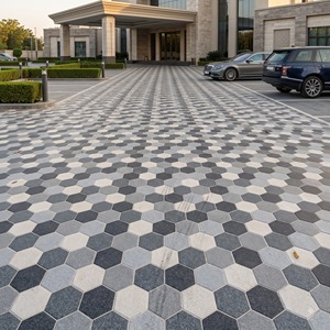 400x400mm 12mm Heavy Duty Vitrified Parking <b>Floor</b> Tiles Punch Finish Outdoor Anti Slip Driveway <b>Garden</b> Walkway Commercial - Product Image 3