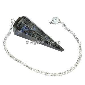 Venta al por mayor de péndulos facetados de Chakra de multi-fluorita, Péndulo de cristal curativo de ágata con cadena de material de piedras preciosas - Product Image 6