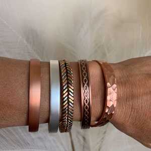 Rose Gold Plated <b>Copper</b> Alloy Ball Bangle <b>Bracelets</b> Unisex Classic Style Jewelry custom healing <b>copper</b> jewelry - Product Image 3
