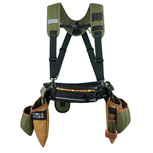 Heavy duty framer <b>tool</b> belt adjustable multi pocket <b>carpenter</b> construction utility belt with suspenders for sale in low price - Product Image 3