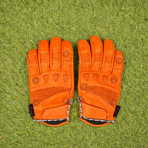 Gants de moto pour hommes en cuir véritable, gants de ski de protection, design perforé respirant pour les motards de course sur route - Product Image 1