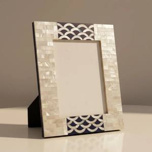 Cadre photo de luxe fait main en nacre incrustée, cadre photo en coquille MOP, décoration d'intérieur, cadre mosaïque Art Déco pour table, article cadeau - Product Image 2