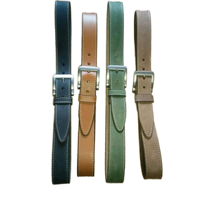 High Quality Men's <b>Cow</b> Buffalo Leather Belt Custom Length Black Brown Color Long Lasting Square Stainless Steel Natural Belts - Product Image 6