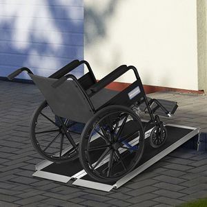 5FT Skidproof <b>Portable</b> Wheelchair Ramp Carpeted Foldable Handicap Threshold Ramp for Home <b>Steps</b> Doorways Assistive Device - Product Image 2
