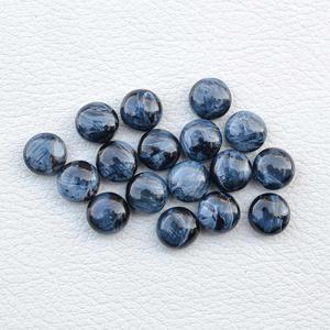 พลอยเพียเทอร์ไซต์ทรงกลมพลอยอัญมณีทรงหลังเบี้ยสีฟ้าธรรมชาติขนาด9มม. ขายดีพลอยเทียมเกรด AAA ทำด้วยมือแบบหลวม - Product Image 3