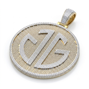 Collier pour homme en argent sterling 925 plaqué or rose, avec grand cercle de moissanite, lettre initiale personnalisée, style hip-hop, idéal pour les fêtes - Product Image 6