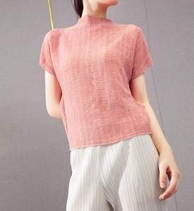 เสื้อเชิ้ตผู้หญิงแขนยาวคอกลมทรงมิดิ ดีไซน์จีบเรียบง่าย สไตล์วินเทจ ผ้าถัก รักษ์โลก ขายดีประจำฤดูร้อน - Product Image 3
