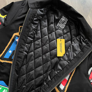 Veste unisexe noire à fermeture éclair, imprimé drapeau d'aigle, veste à revers, streetwear, manteau décontracté de haute qualité - Product Image 4