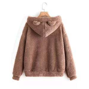 Sweat-shirts d'hiver pour hommes les plus vendus avec capuche en fourrure, couleur marron, coupe ample, coupe-vent et respirant pour l'extérieur, service OEM - Product Image 3