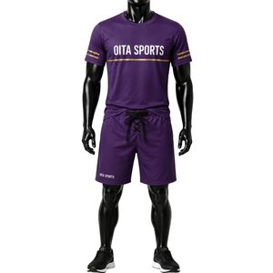 Ensemble de vêtements de sport pour hommes, violet, en polyester, maillot et short de hockey, uniforme d'équipe, vêtements d'entraînement en plein air, vêtements de performance - Product Image 1