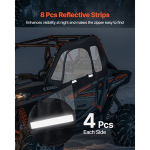Puertas Superiores para Cabina de Polaris RZR XP 1000/XP Turbo 2014-2023, UTVs, Resistentes al Viento, con Cierre de Cremallera Mejorado - Product Image 6