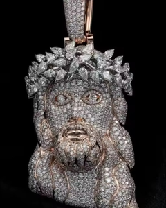 3D Jesus Hip Hop Pendant Iced Out Custom VVS Moissanite Pendant Religious Faith Pendant Christian Jewelry Pass Diamond <b>Tester</b> - Product Image 1