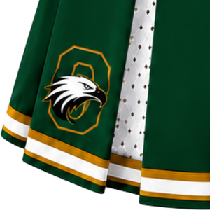 Jupe plissée de cheerleading pour femme, vert forêt et or blanc, taille haute, pour performance sportive, danse et uniforme de cheerleading - Product Image 6