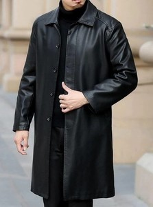 Nuevo Abrigo Largo de Cuero Genuino para Hombre, Fabricado en Fábrica, Última Colección, Impermeable, en Venta - Product Image 3