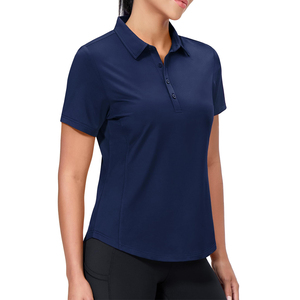 Nouveaux polos tendance pour femmes de haute qualité, couleur bleue, coton, meilleur tissu, polos pour femmes, t-shirts polo avec OEM ODM - Product Image 5