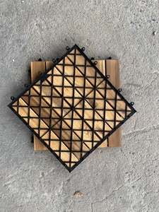 Azulejos de suelo entrelazados de madera, azulejos de cubierta de patio con patrón de mosaico, azulejos de suelo para exteriores juntos - Product Image 4