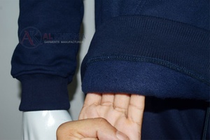 เสื้อฮู้ดซิปเต็มตัวผ้าฝ้ายฟลีซสีกรมท่าสำหรับผู้ชาย 350 GSM ทรงปกติ มีกระเป๋าหน้า ระบายอากาศได้ดี พิมพ์โลโก้ USA ตามสั่ง สำหรับฤดูหนาว - Product Image 5