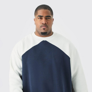 เสื้อสเวตเชิ้ตผู้ชายผ้าโพลีเอสเตอร์/คอตตอนกันยับ ทรงหลวม สีตัดต่อ ปักลาย  สำหรับฤดูหนาว สไตล์ลำลอง รับผลิตแบบ OEM - Product Image 3