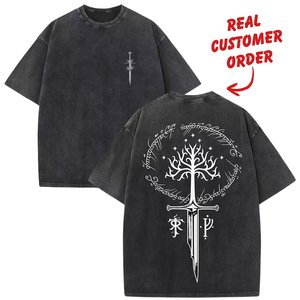 เสื้อยืดโอเวอร์ไซส์ทรงหลวม สตรีทแวร์ ผ้าคอตตอน 100% หนัก 250gsm คุณภาพสูง ล้างสีแบบแอซิดวอช สำหรับผู้ชาย ขายส่ง - Product Image 5