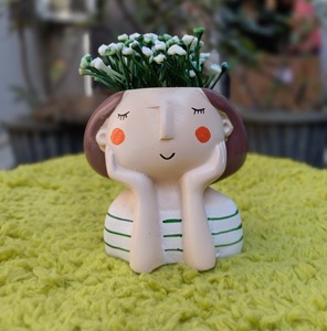 Juego de 4 Macetas Decorativas Ecológicas Modelo Pot Girl, Acabado Glaseado, para Interiores y Exteriores, Ideales para Regalo - Product Image 2