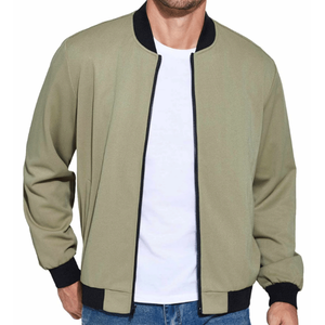Chaqueta bomber negra informal para hombre con cuello alto, transpirable, a la moda, con cremallera completa para el invierno. - Product Image 5