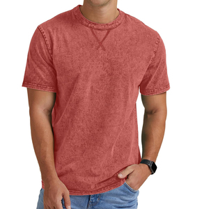Camiseta de Manga Corta para Hombre, Cuello Redondo, Color Rojo, Corte Holgado, Color Sólido, Informal, Tejido de Poliéster, Logotipo Frontal, Transpirable, Ecológica - Product Image 3