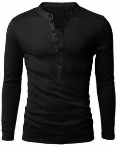 เสื้อยืดแขนยาวคอกลมผู้ชาย สีพื้น ผ้าเจอร์ซีย์ถักน้ำหนัก 220 กรัม แบบเรียบ ติดกระดุมด้านหน้า สำหรับฤดูใบไม้ผลิและฤดูใบไม้ร่วง - Product Image 4