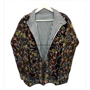 Women's New Style Embroidery Stripe Multi Floral Cotrise Cotton <b>Jacket</b> Eco-Friendly Breathable Quick Dry Unisex Autumn Winter - Product Image 2