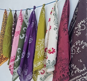 Handmade Cotton Bandana Block Print Scarves Boho <b>Head</b> <b>Wrap</b> Indian Floral Bandanas Assorted Hair Scarves Summer Fashion Scarves - Product Image 3