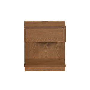 Tavolino Moderno in Legno Marrone con Cassetto, Ripiano Aperto e Porta USB per Soggiorno - Product Image 4