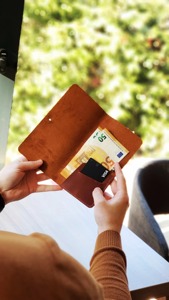 Portefeuille en cuir fait main, durable, long, type enveloppe, pochette à monnaie élégante, porte-cartes unique pour espèces - Product Image 4