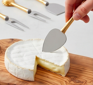 <b>Cheese</b> <b>Knife</b> <b>Set</b> With Shell Handle Stainless Steel Blade Gold Plated Durable <b>Cheese</b> Tools For Serving Use And Kitchen Use - Product Image 6