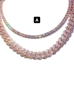 Cadena de Oro Estilo Hip Hop con Diamantes de Imitación y Moissanita, Tipo Cubana, para Compromiso, Boda, Certificación IGI, Venta al Por Mayor - Product Image 2