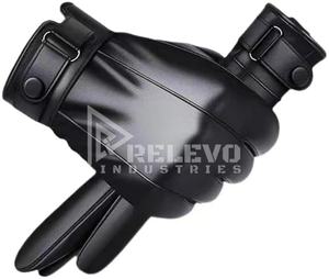 Gants en cuir, design thermique, respirants, séchage rapide, doublure en laine pour utilisation avec écran tactile, unisexe, adultes, toutes saisons, moto/conduite - Product Image 1