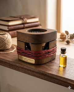 Mobkhar de pelo de madera de teca en un tamaño más pequeño e ideal para viajar Elegantemente envuelto en su renombrado diseño de cuerda de color mate - Product Image 1