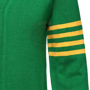 Suéter Verde para Hombre de Fraternidad o Hermandad, Cárdigan de Punto Acrílico de Manga Larga, Cuello en V, Color Sólido, Cierre de Botones, Ropa Universitaria - Product Image 5