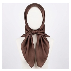 Women's Solid Color <b>Silk</b> Scarf Elegant Medium Length All Seasons Fashion Accessory Skin Friendly Daily Wear - Product Image 1