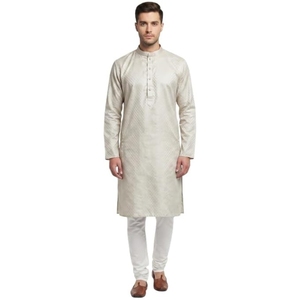 <b>Men's</b> Jacquard Kurta <b>Only</b> Regular Fit Traditional Indian Ethnic Wear for Festive & Wedding - Product Image 1