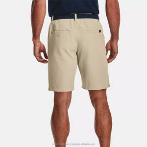 Shorts de sport pour hommes avec logo personnalisé, service OEM, séchage rapide, évacuation de l'humidité, entraînement décontracté, couleur unie, respirant, polyester, mi-longueur, golf - Product Image 2