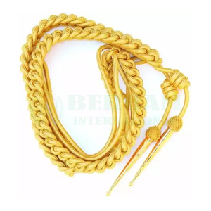 Custom Eco-Friendly Classical Style High Quality Bullion Wire Metallic Yarn Gold Aiguillette <b>Braided</b> Uniform Garment <b>Cord</b> - Product Image 6
