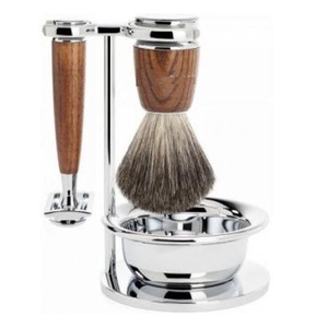 New Mens Beard <b>Shaving</b> <b>Kit</b> with Double Edge Body Razor Wet Honey Badger Hair Brush Gift Set for Father Husband - Product Image 3