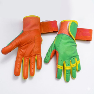 Guantes de Béisbol de Cuero Vacuno Original de la Mejor Calidad, Grosor de 0.7-0.8mm, Cierre de Velcro Ambidiestro, Uso Profesional - Product Image 1