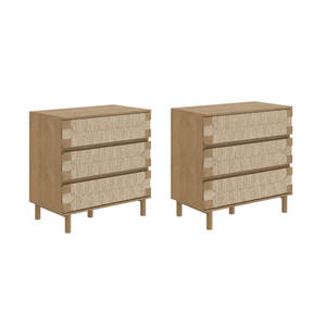 DreamCraft Vietnam Commode de chambre à coucher avec panneaux en jonc de mer tissés à la main Meubles écologiques - Product Image 5