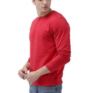 Suéter de Punto Rojo para Hombre, Cuello Redondo, Corte Regular, Color Sólido, Casual, Manga Larga, 100% Algodón, para Otoño - Product Image 3